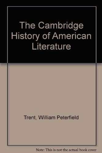 Beispielbild fr The Cambridge History of American Literature zum Verkauf von Cameron Park Books