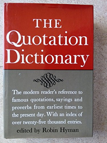 Beispielbild fr Quotation Dictionary zum Verkauf von Better World Books