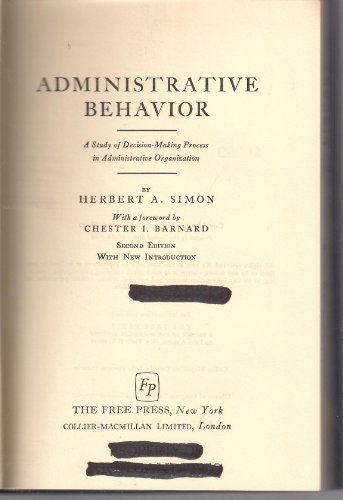 9780026109901: Administrative Behavior