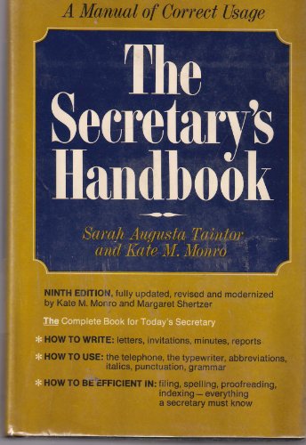 Stock image for The SECRETARYS HANDBOOK 9TH EDITION for sale by Wonder Book