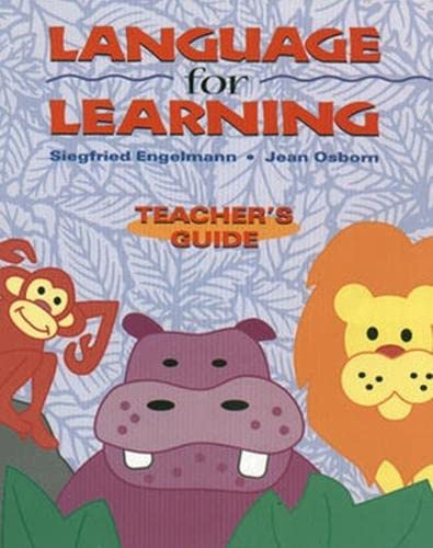 Language for Learning, Grade Levels Pre-K - 2, Teacher's Guide