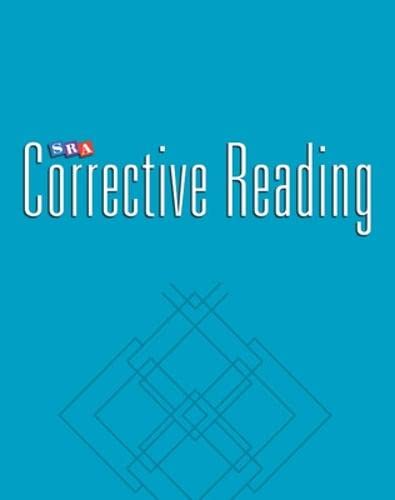 Stock image for Corrective Reading Program: Crp Dec B1 Ds Blackline Masters 1999 Ed for sale by SecondSale