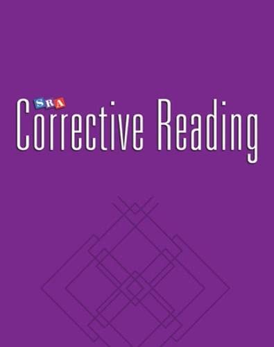 Stock image for Sra Corrective Reading Comprehension Skills / Enrichment Blackline Masters / Comprehension B2 ; 9780026748148 ; 0026748142 for sale by APlus Textbooks