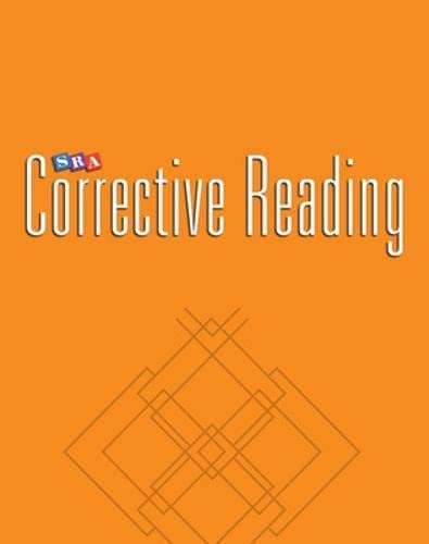 Corrective Reading Decoding Level A, Teacher Material (CORRECTIVE READING DECODING SERIES) (9780026748247) by McGraw Hill