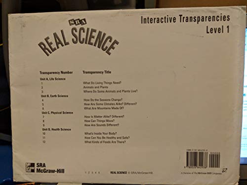 9780026842938: SRA Real Science: Level 1, Interactive Transparencies