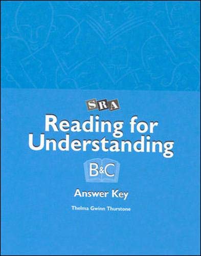 9780026850186: Reading for Understanding - Answer Key Booklet for Levels B & C - Grades 3-12 (READING FOR UNDERSTANDING 1-3)