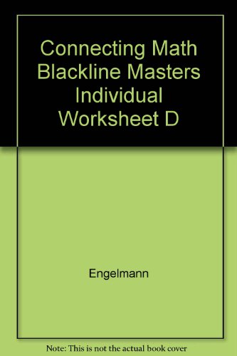 Connecting Math Concepts: Independent Worksheets - Level D (9780026878432) by Siegfried Engelmann