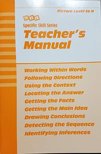 Beispielbild fr Specific Skill Series Teacher's Manual with Answer Keys: Picture Level to H zum Verkauf von BooksRun