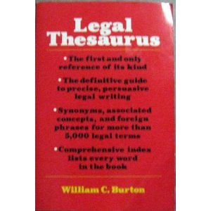 Imagen de archivo de Legal Thesaurus a la venta por ThriftBooks-Dallas