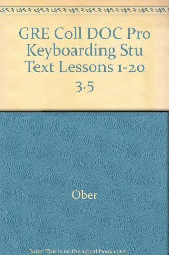 Imagen de archivo de Keyboarding: Adapted from Gregg College Keyboarding and Document Processing, 7th Edition a la venta por The Book Cellar, LLC