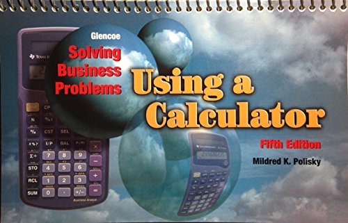 Imagen de archivo de Solving Business Problems Using A Calculator a la venta por The Book Spot