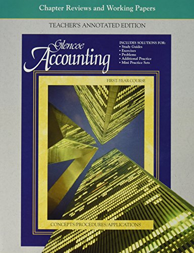 9780028036243: Accounting: First Year: Teacher's Annotated Edition