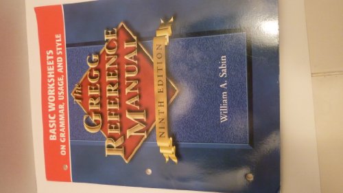 9780028040493: Gregg Reference Manual, Basic Worksheets: Grammar, Usage, and Style