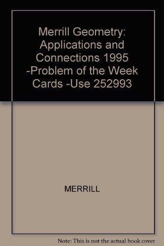 Immagine dell'editore per Merrill Geometry, Applications And Connections: Answer Key For Problem-Of-The-Week Cards: Original Wraps (1995 Copyright) venduto da ~Bookworksonline~