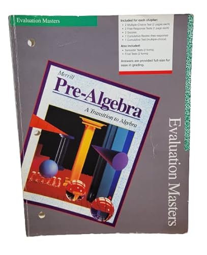 Imagen de archivo de Merrill Pre-algebra Atranstition to Algebra (Evaluation Masters) a la venta por ThriftBooks-Atlanta