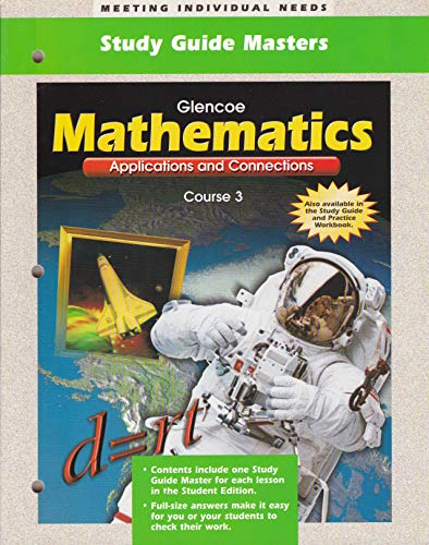 Stock image for Glencoe Mathematics Applications and Connections- Study Guide Masters (Course 3) [Paperback] Glencoe Staff for sale by The Book Spot