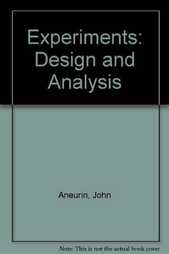 Imagen de archivo de EXPERIMENTS: Design and Analysis. a la venta por Nelson & Nelson, Booksellers