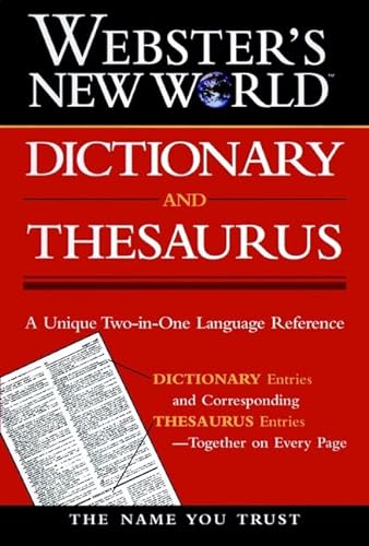 Imagen de archivo de Webster's New World Dictionary and Thesaurus a la venta por Your Online Bookstore