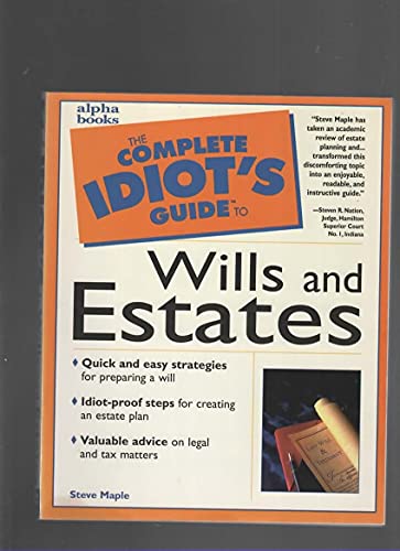 Stock image for Complete Idiot's Guide to Wills and Estates (The Complete Idiot's Guide) for sale by Jenson Books Inc