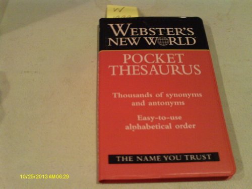 Imagen de archivo de Webster's New World Pocket Thesaurus: The Name You Trust (1997 Copyright) a la venta por ~Bookworksonline~
