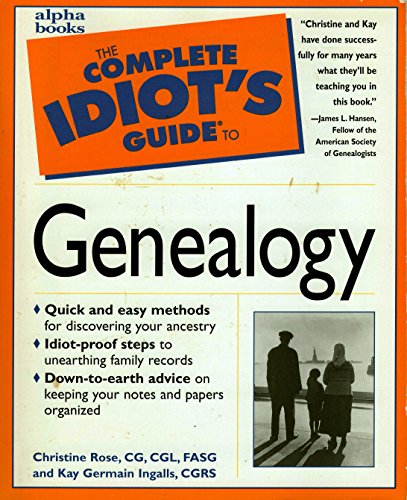 Stock image for Complete Idiot's Guide to Genealogy for sale by Better World Books