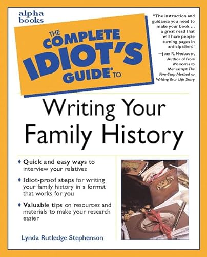 Beispielbild fr Complete Idiot's Guide to Writing Your Family History zum Verkauf von Better World Books