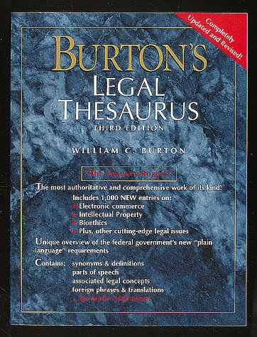 Beispielbild fr Burton's Legal Thesaurus zum Verkauf von Books Unplugged