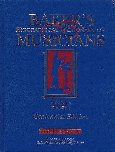 Beispielbild fr Baker's Biographical Dictionary of Musicians zum Verkauf von Better World Books: West