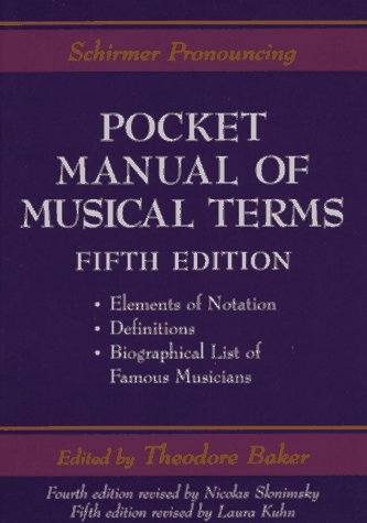 Imagen de archivo de Schirmer Pronouncing Pocket Manual of Musical Terms a la venta por ThriftBooks-Dallas