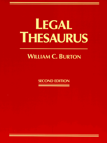 Beispielbild fr The Legal Thesaurus zum Verkauf von Better World Books