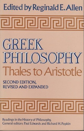 9780029006603: Greek Philosophy: Thales to Aristotle. Readings in the History of Philosophy. Second Edition, Revised and Expanded.