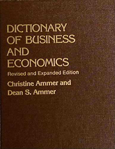 9780029007907: Dictionary of Business and Economics