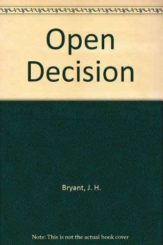 Stock image for Open Decision: Current American Novel and Its Intellectual Background for sale by Kennys Bookstore