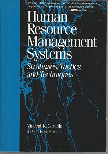 Stock image for Human Resource Management Systems: Strategies, Tactics, and Techniques for sale by HPB-Emerald