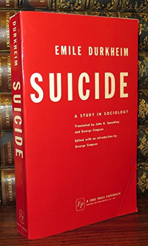 Imagen de archivo de Suicide: A Study in Sociology a la venta por SecondSale