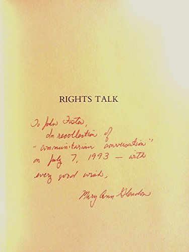 Imagen de archivo de Rights Talk: The Impoverishment of Political Discourse a la venta por Wonder Book