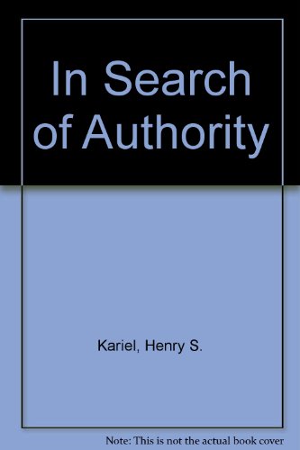 Stock image for In Search of Authority for sale by Better World Books