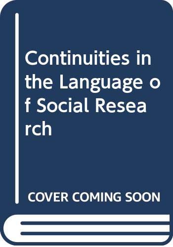 Imagen de archivo de Continuities in the Language of Social Research a la venta por Better World Books