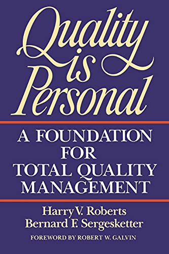 9780029266250: Quality Is Personal: A Foundation For Total Quality Management