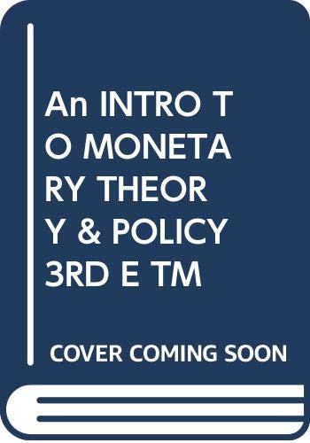 9780029359907: Intro Monetary Theory Policy 3