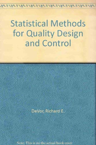 9780029463567: Statistical Methods for Quality Design and Control