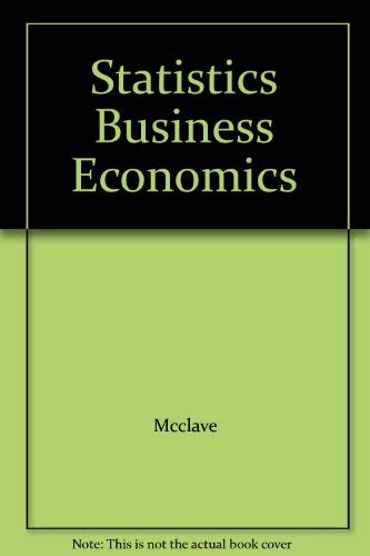9780029464281: Statistics Business Economics