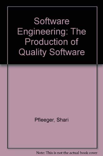 9780029464885: Software Engineering: The Production of Quality Software