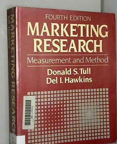 Stock image for Marketing Research: Measurement and Method for sale by medimops