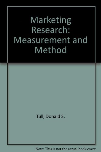 Beispielbild fr Marketing Research: Measurement and Method zum Verkauf von Anybook.com