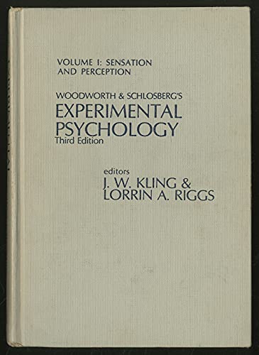 9780030028014: Woodworth & Schlosberg's Experimental Psychology - Volume 1: Sensation and Perception