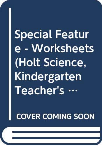 Imagen de archivo de Special Feature - Worksheets (Holt Science, Kindergarten Teacher's Guide) a la venta por HPB-Red