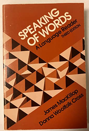 9780030039539: Speaking of Words: A Language Reader