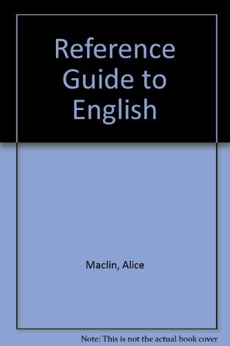 Stock image for Reference Guide to English: A Handbook of English As a Second Language for sale by HPB-Red