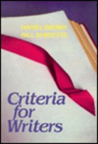 Criteria for Writers (9780030061738) by Brown, Daniel